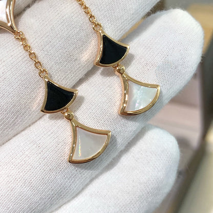 [Lunabriance]DREAM EARRINGS 3 MOTIFS ONYX MOP PINK GOLD