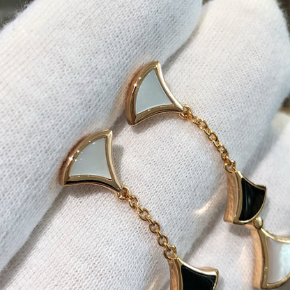 [Lunabriance]DREAM EARRINGS 3 MOTIFS ONYX MOP PINK GOLD