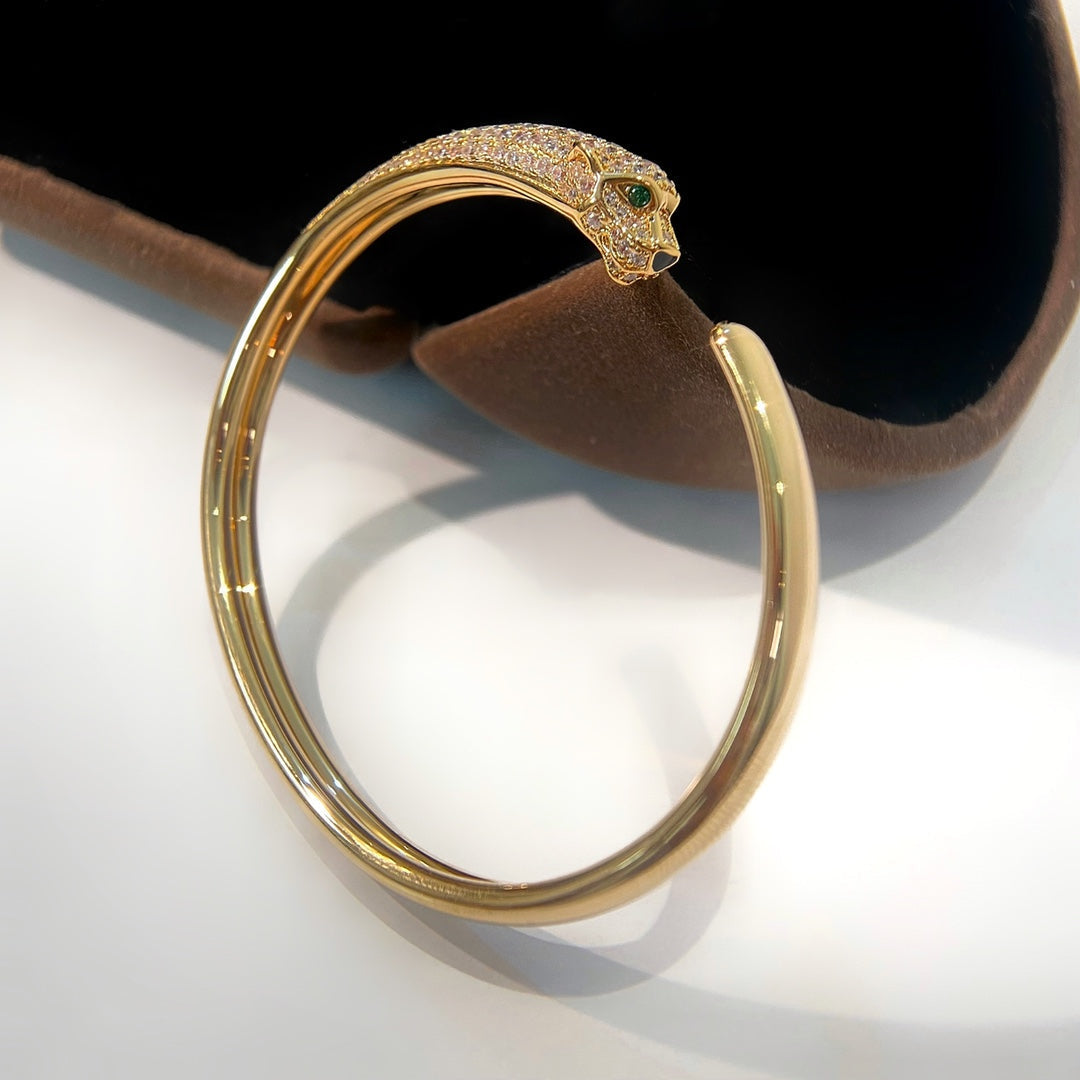 [Lunabriance]PANTHERE GOLD DIAMOND OPEN BRACELET