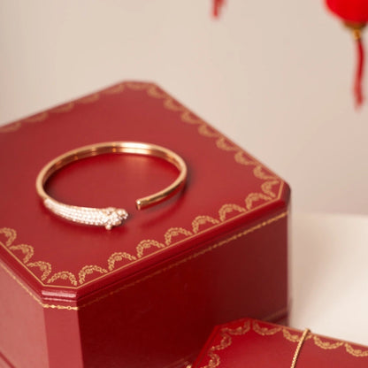 [Lunabriance]PANTHERE ROSE GOLD DIAMOND OPEN BRACELET