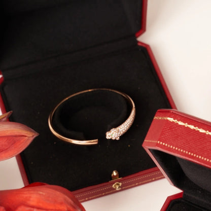 [Lunabriance]PANTHERE ROSE GOLD DIAMOND OPEN BRACELET