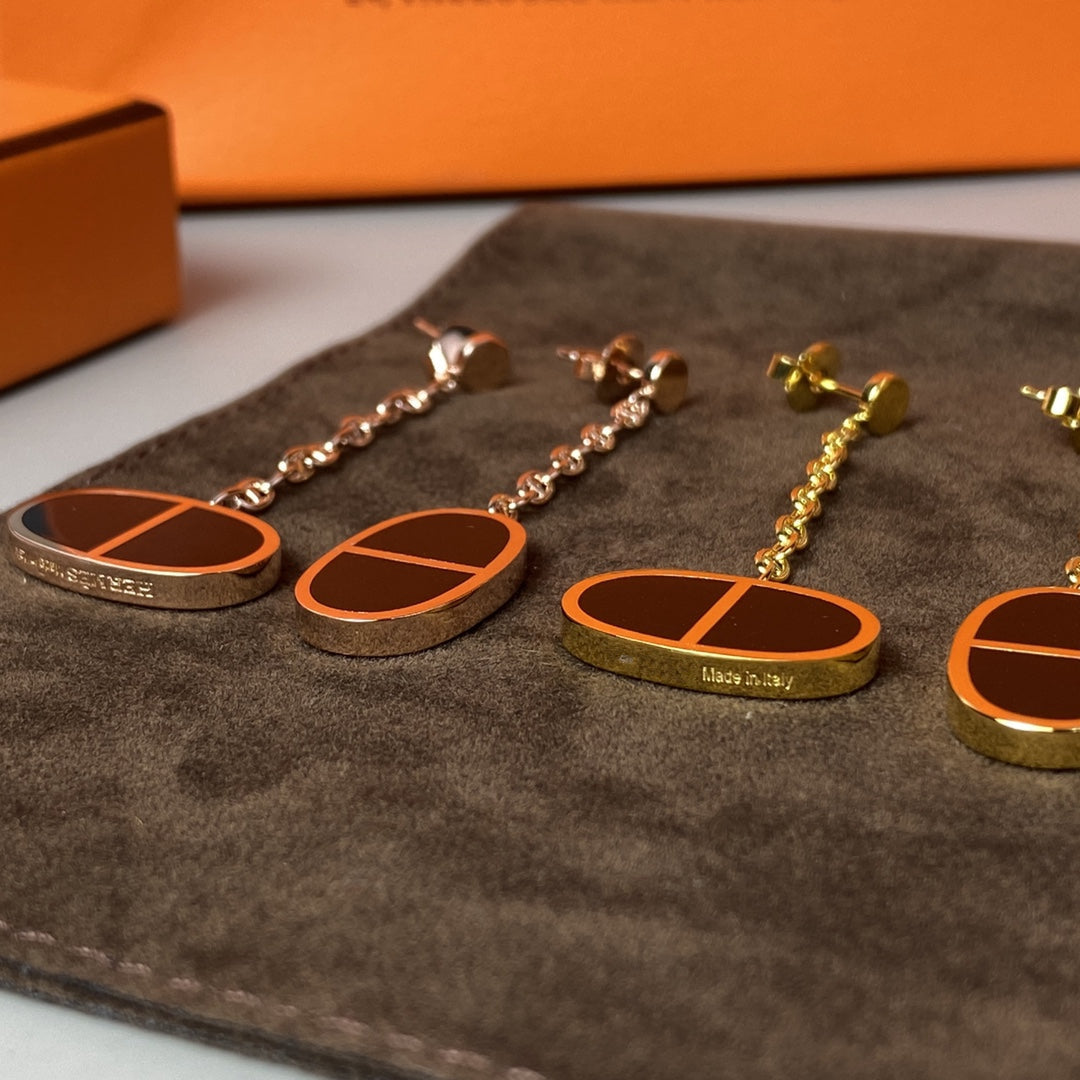 [Lunabriance]CHAINE VERSO BLACK CERAMIC EARRINGS