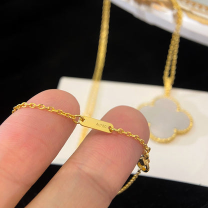 [Lunabriance]CLOVER 25MM MOP LARGE PENDANT NECKLACE