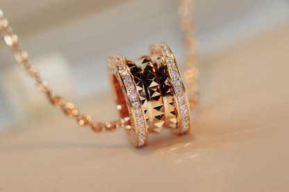 [Lunabriance]ZERO 1 ROCK PEDANT PINK GOLD NECKLACE