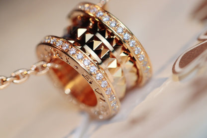 [Lunabriance]ZERO 1 ROCK PEDANT PINK GOLD NECKLACE