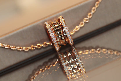 [Lunabriance]ZERO 1 ROCK PEDANT PINK GOLD NECKLACE