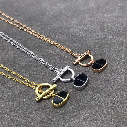 [Lunabriance]CHAINE VERSO BLACK CERAMIC  NECKLACE