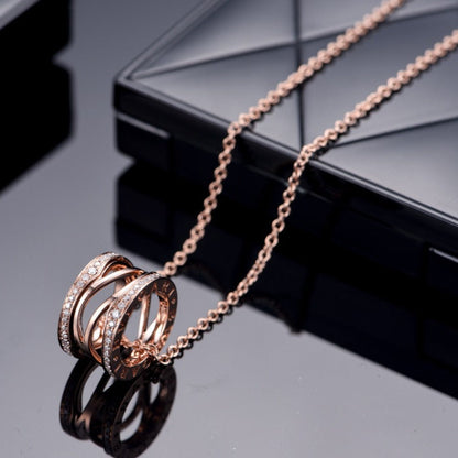 [Lunabriance]ZERO 1 PINK GOLD DIAMOND OPEN NECKLACE