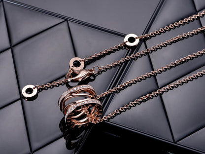 [Lunabriance]ZERO 1 PINK GOLD DIAMOND OPEN NECKLACE