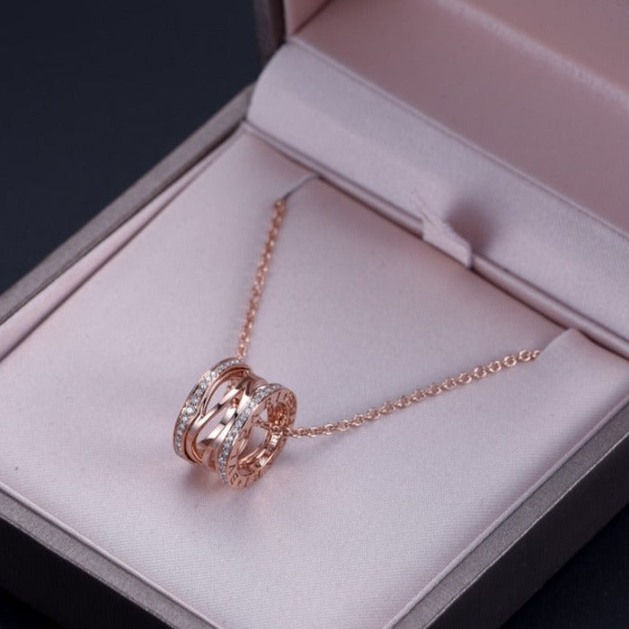 [Lunabriance]ZERO 1 PINK GOLD DIAMOND OPEN NECKLACE