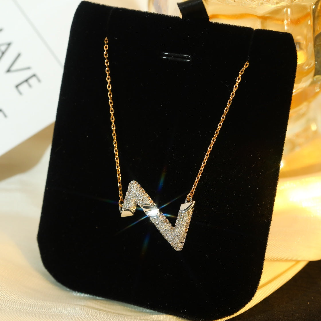 [Lunabriance]VOLT SILVER DIAMOND PEDANT NECKLACE