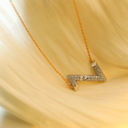 [Lunabriance]VOLT SILVER DIAMOND PEDANT NECKLACE