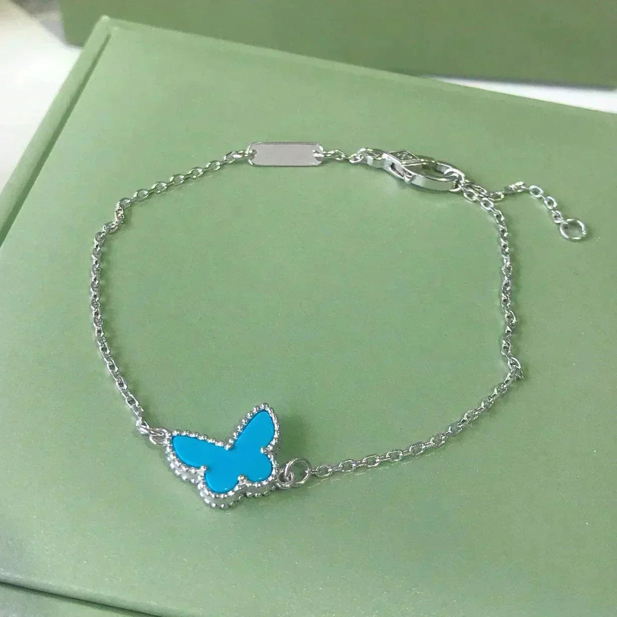 [Lunabriance]BUTTERFLY TURQUOISE BUTTERFLY BRACELET SILVER