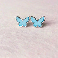 [Luna Brilliance]BUTTERFLY TURQUOISE EARRINGS SILVER