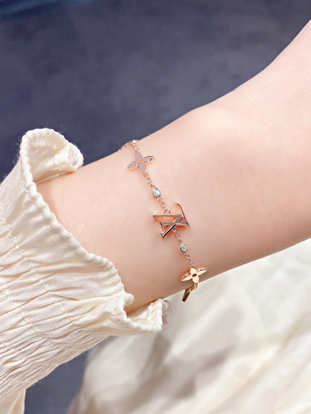 [Luna Brilliance]STAR AND SUN 7 MOTIFS GOLD BRACELET