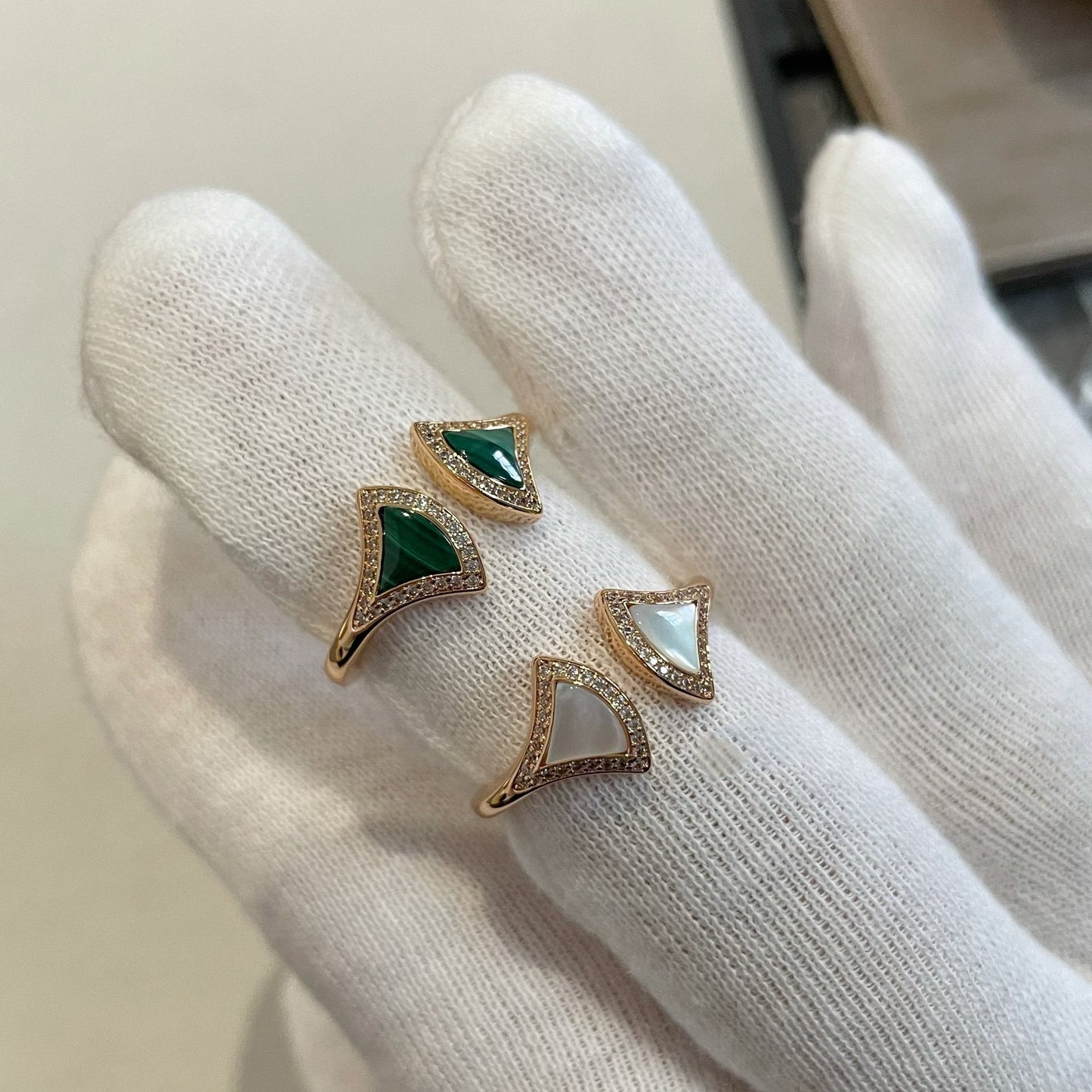 [Lunabriance]DREAM MOP DIAMOND OPEN RING