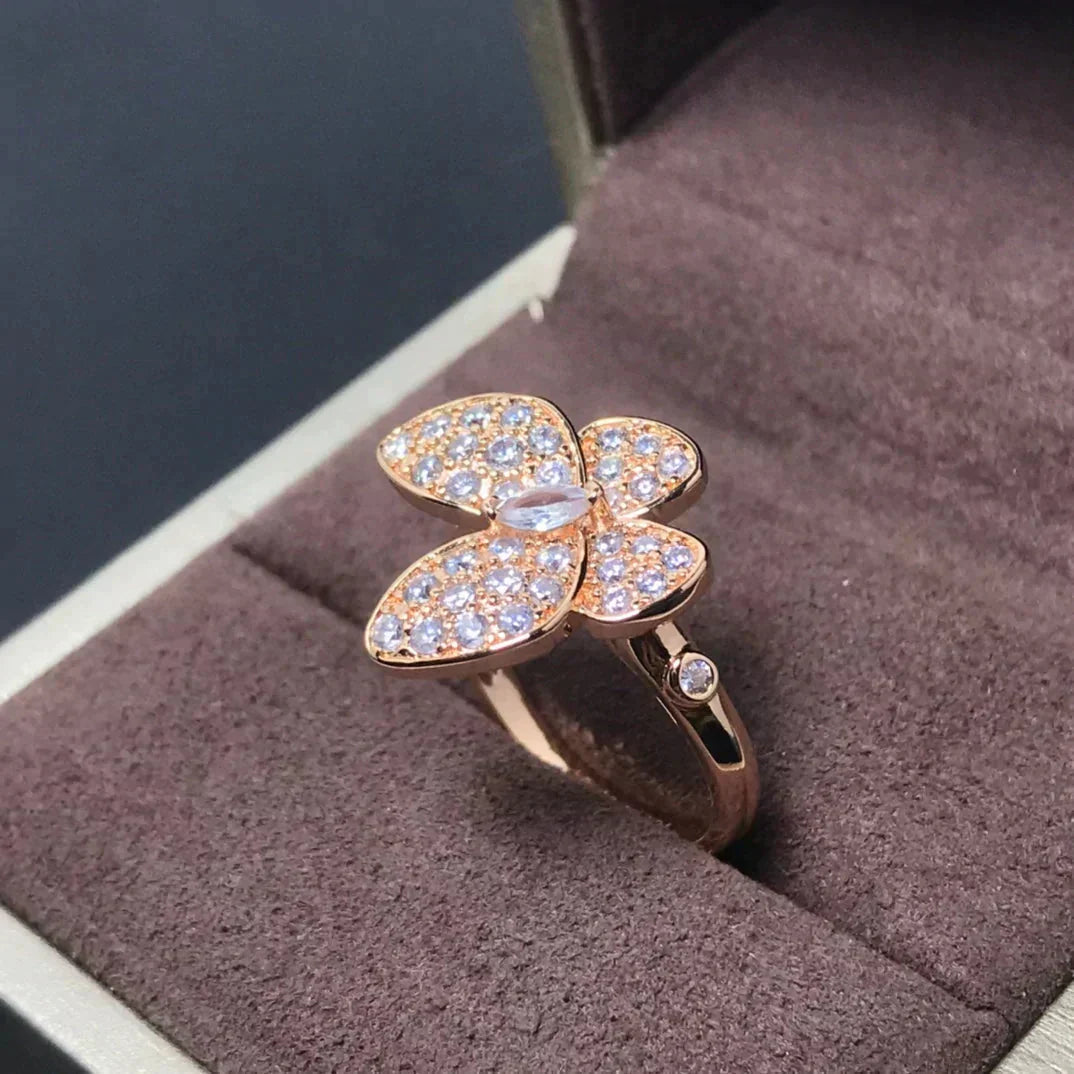 [Lunabriance]BUTTERFLY PINK GOLD DIAMOND RING