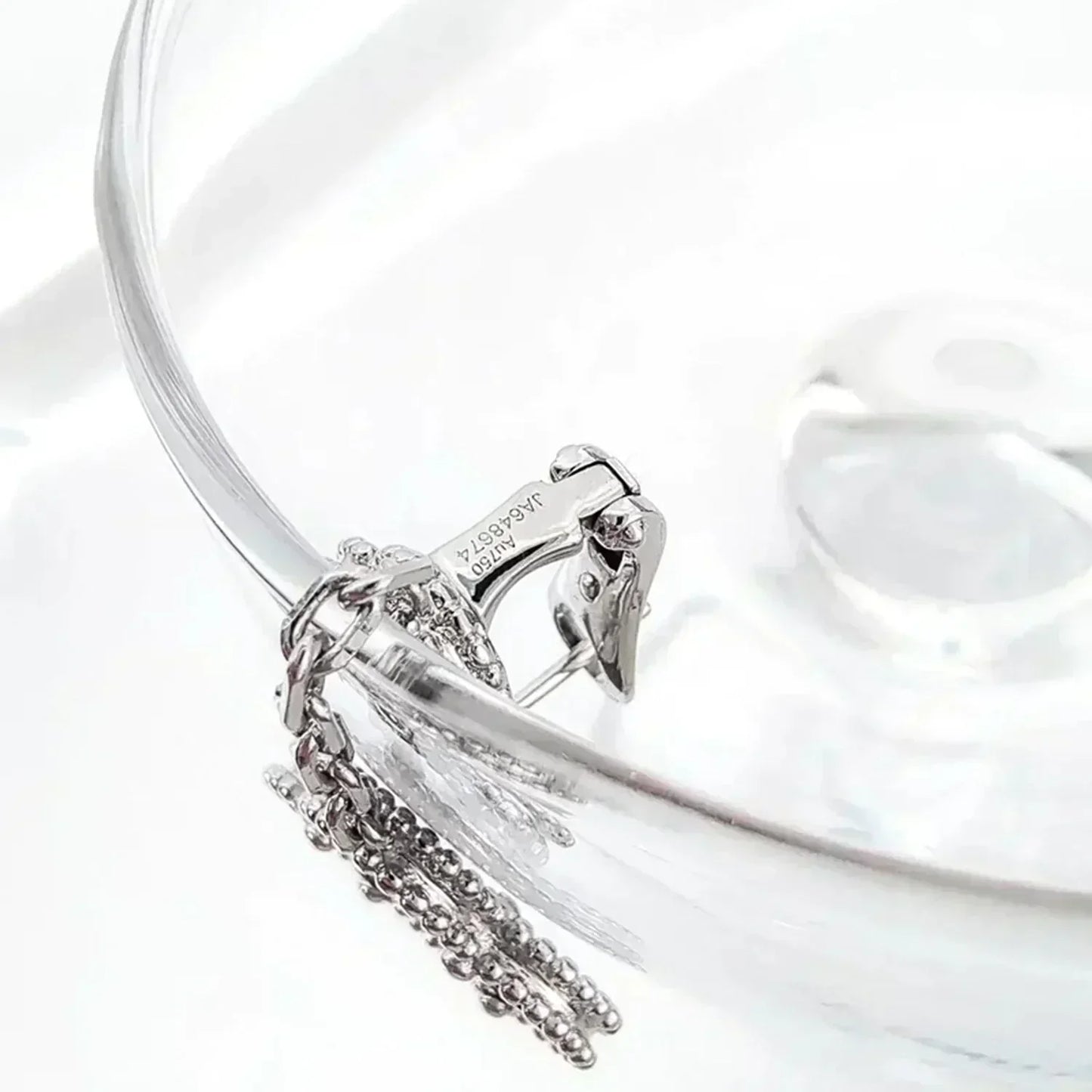 [Lunabriance]CLOVER 2 MOTIFS  DIAMOND ONYX EARRINGS SILVER