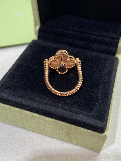 [Lunabriance]CLOVER RIVERSIBLE ROSE GOLD RING