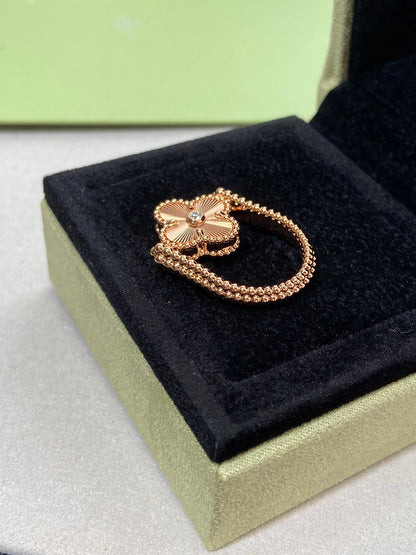[Lunabriance]CLOVER RIVERSIBLE ROSE GOLD RING