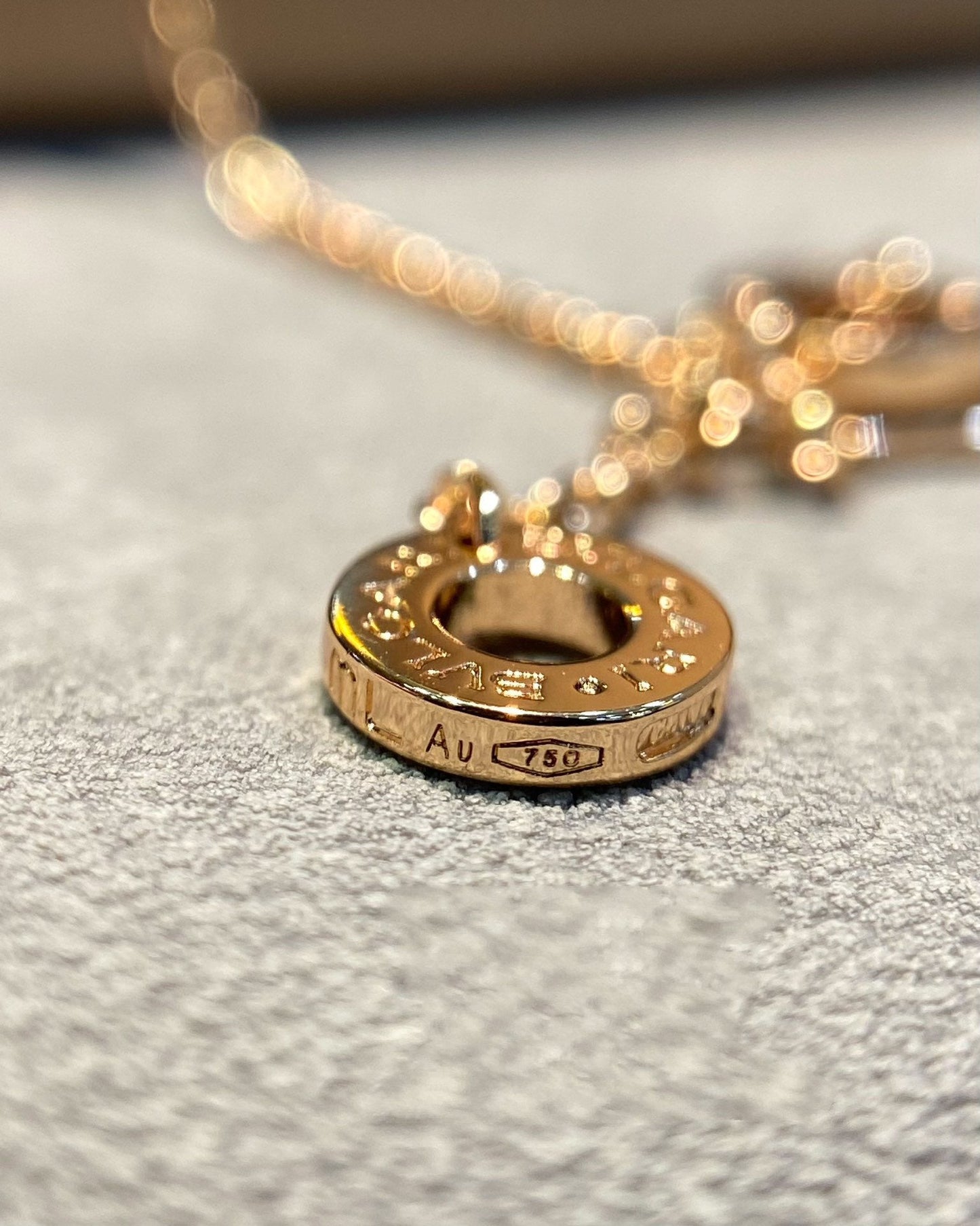 [Lunabriance]DREAM MALACHITE DIAMOND PAVED PINK GOLD NECKLACE