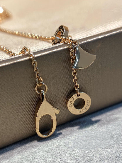 [Lunabriance]DREAM MOP DIAMOND PAVED PINK GOLD NECKLACE