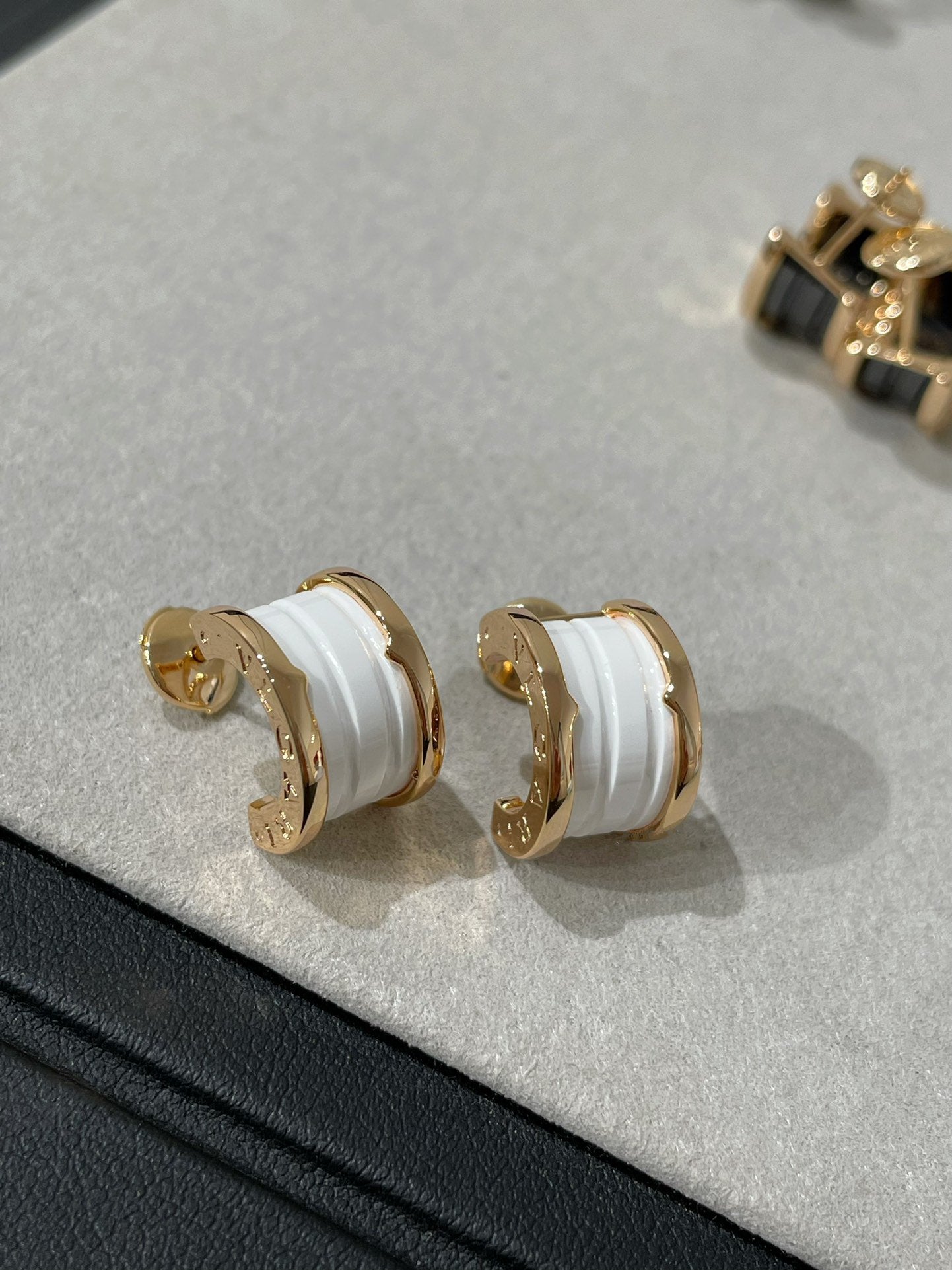[Lunabriance]ZERO 1 PINK GOLD CERAMIC EARRINGS