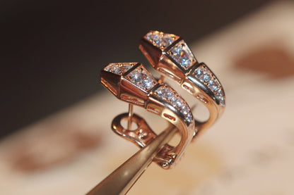 [Lunabriance]SERPENT PINK GOLD DIAMOND EARRINGS