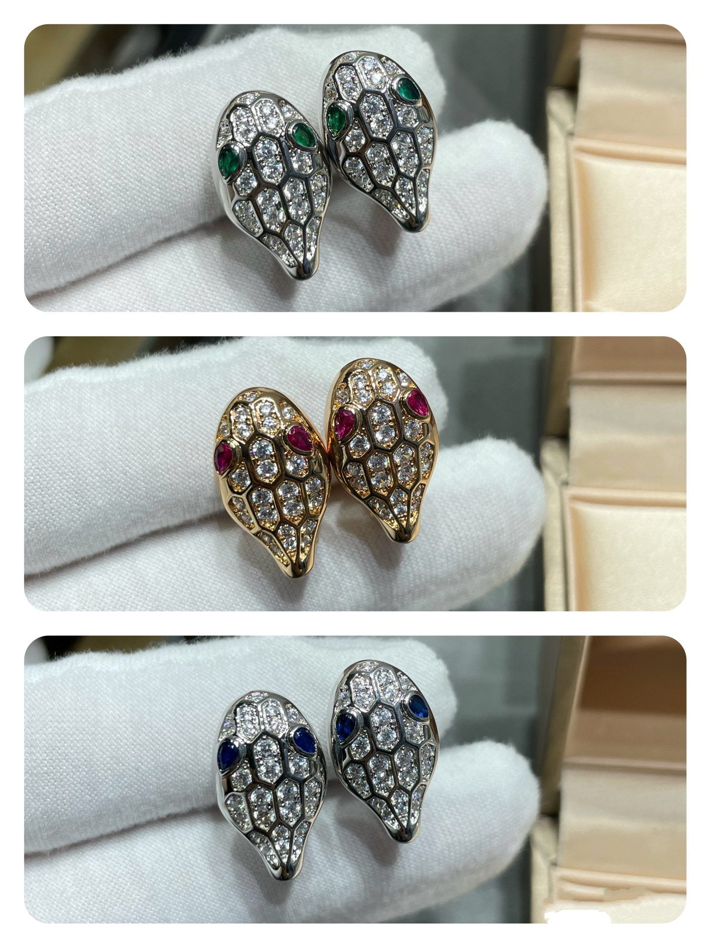 [Lunabriance]SERPENT DIAMOND STUD EARRINGS