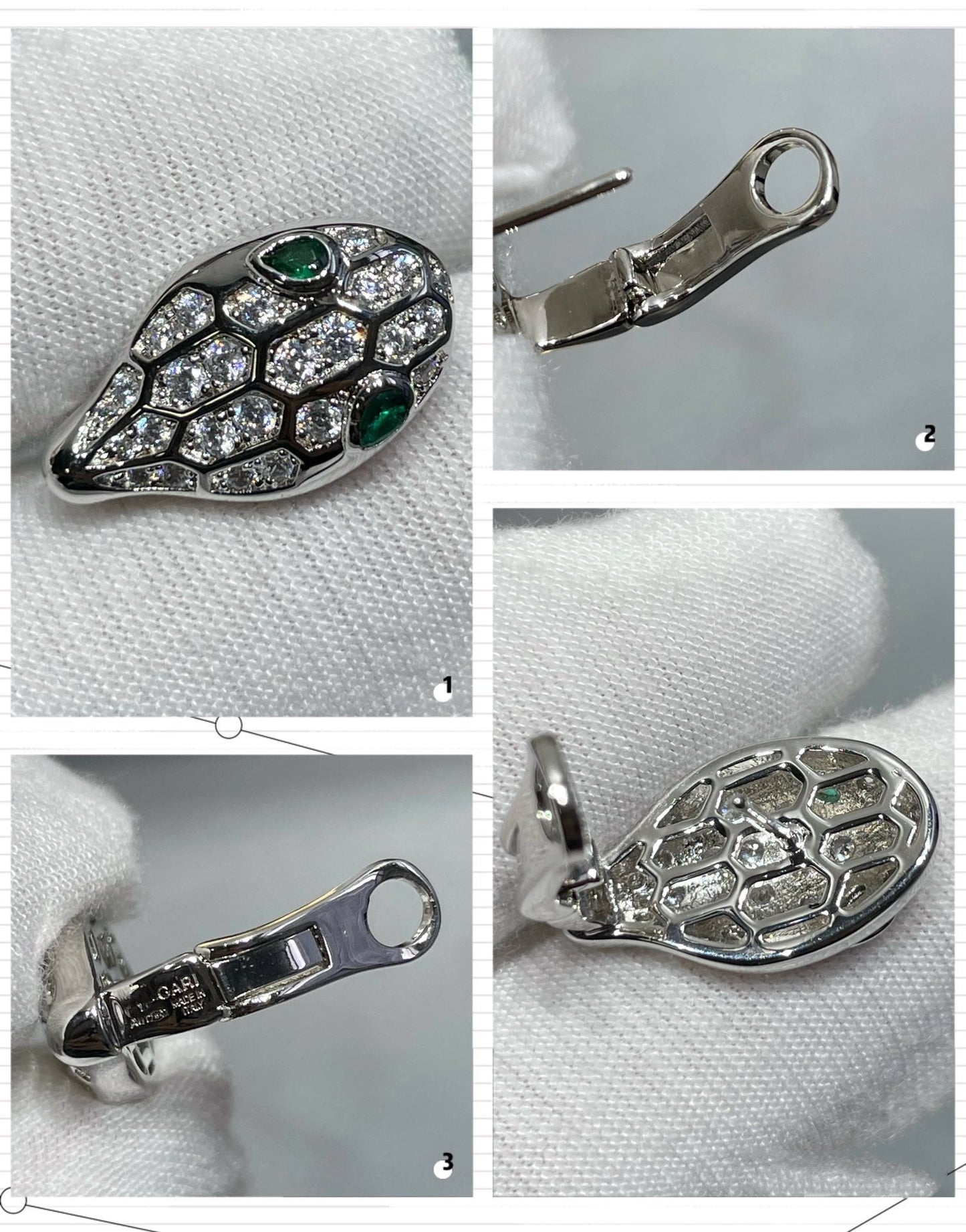 [Lunabriance]SERPENT DIAMOND STUD EARRINGS