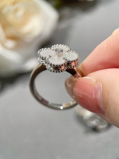 [Lunabriance]CLOVER SILVER MOP DIAMOND RING