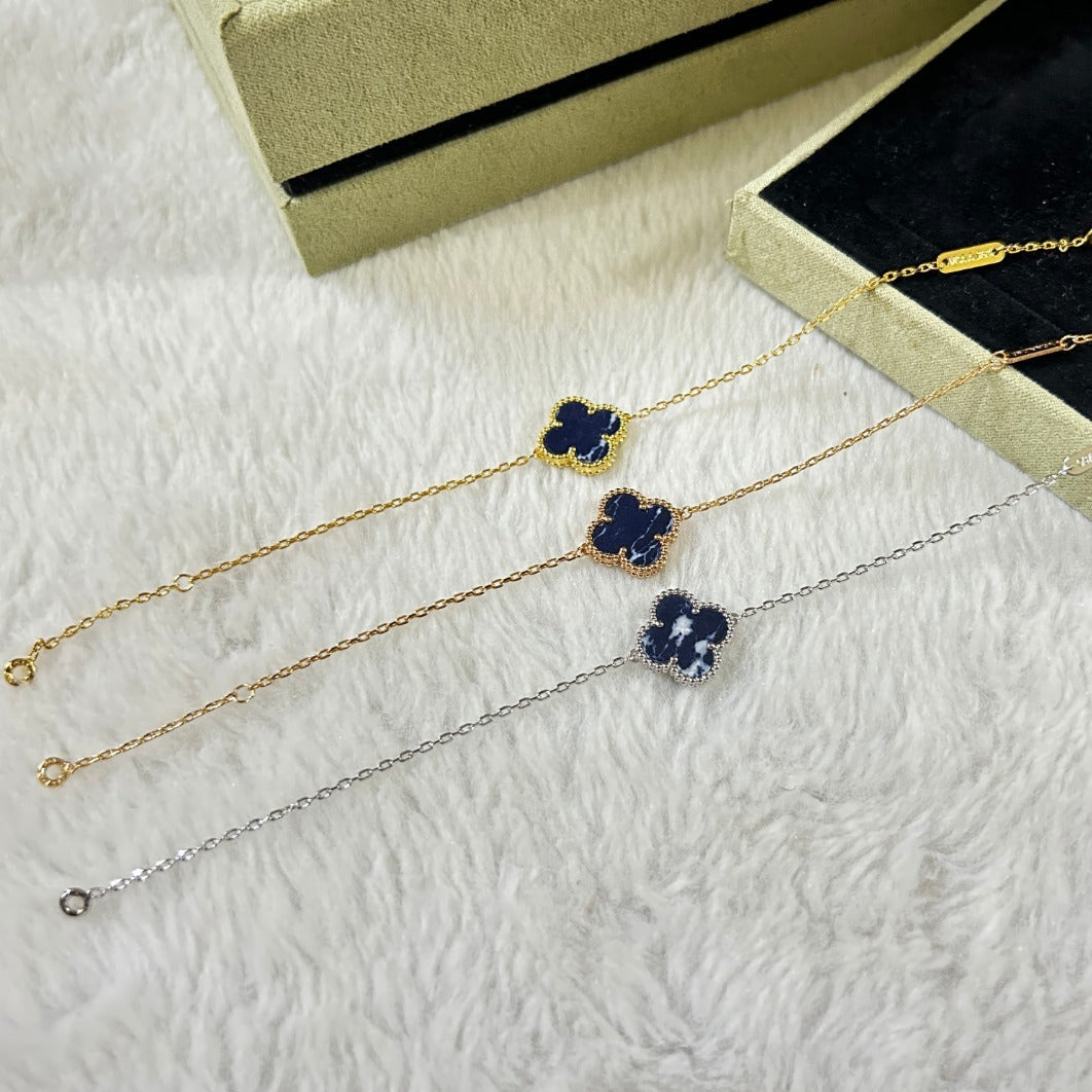 [Luna Brilliance]CLOVER 1 MOTIF PIETERSITE BRACELET