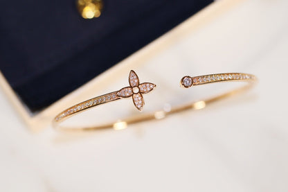 [Lunabriance]IDYLLE GOLD OPEN BRACELET DIAMOND PAVED