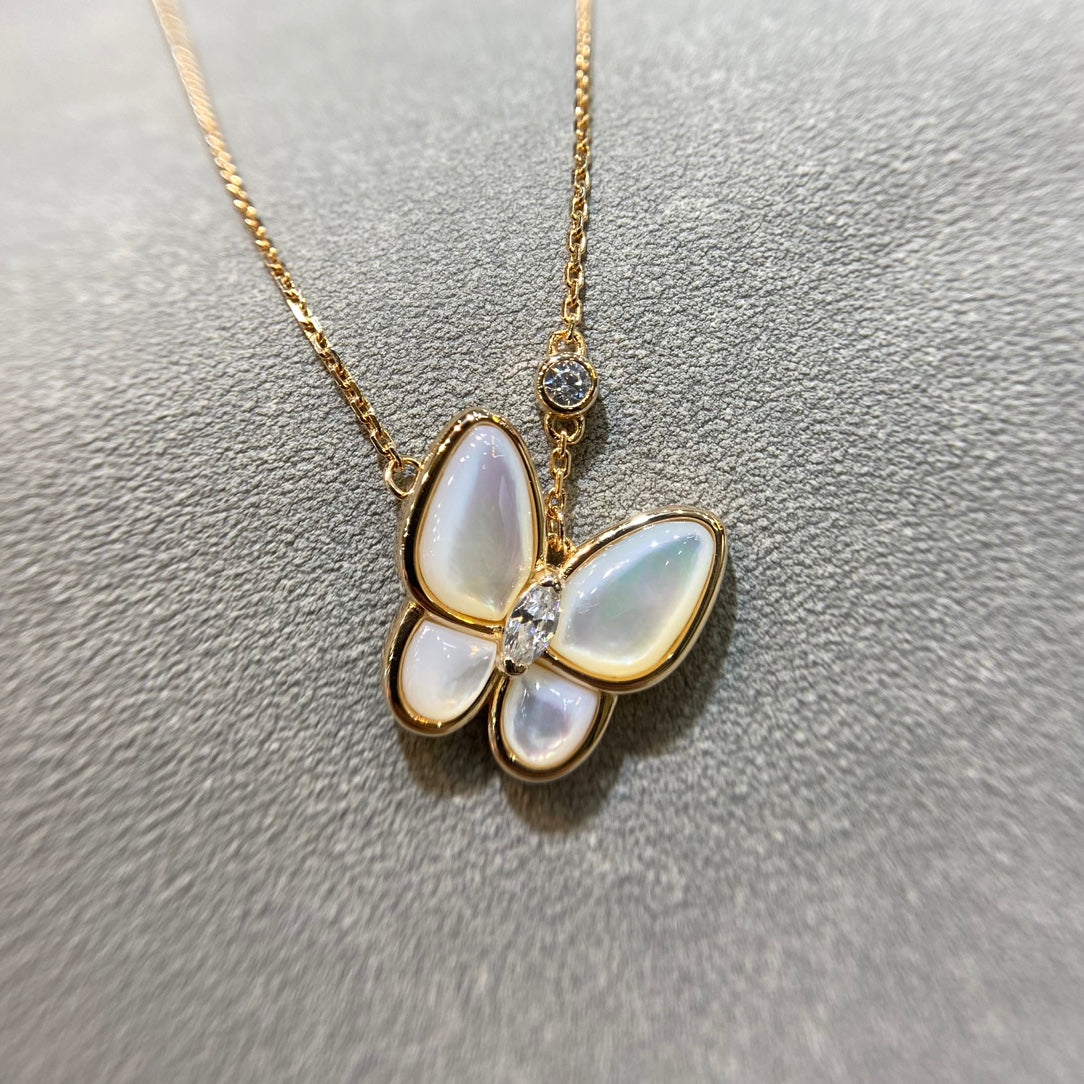 [Lunabriance]BUTTERFLY MOP DIAMOND NECKLACE