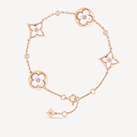 [Luna Brilliance]STAR AND SUN 4 MOTIF WHITE MOP PINK GOLD BRACELET