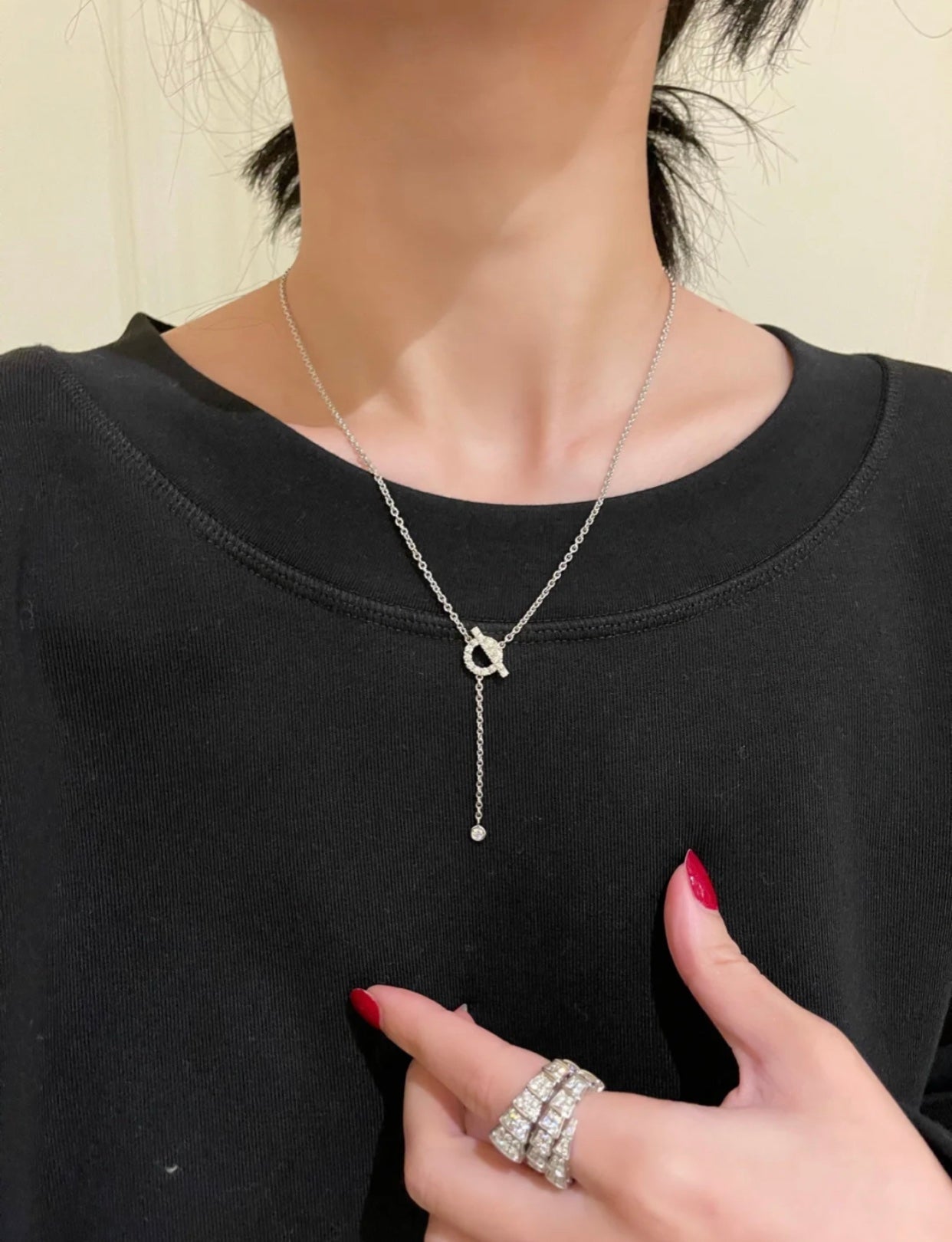 [Lunabriance]FINESSE SILVER DIAMOND NECKLACE