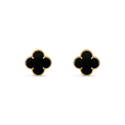 [Lunabriance]CLOVER MEDIUM 1 MOTIFS  ONYX STUD EARRINGS