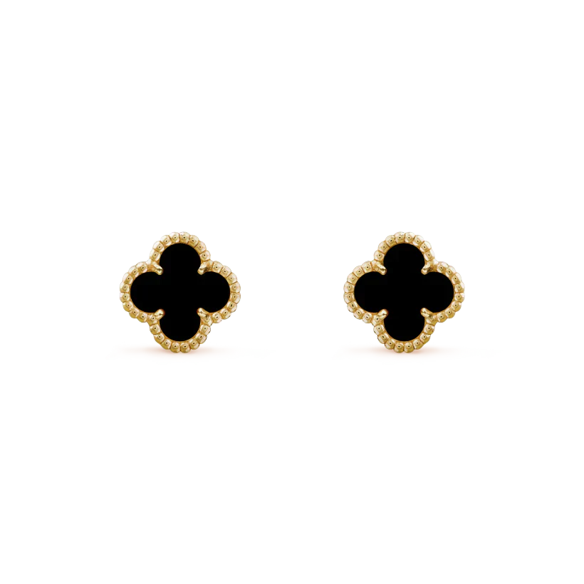 [Lunabriance]CLOVER MINI 9.5MM BLACK MOP EARRINGS