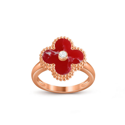 [Luna Brilliance]CLOVER DIAMOND RING ROSE GOLD COLLECTION