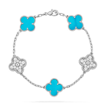 [Luna Brilliance]CLOVER DIAMOND SILVER BRACELET COLLECTION,5 MOTIFS