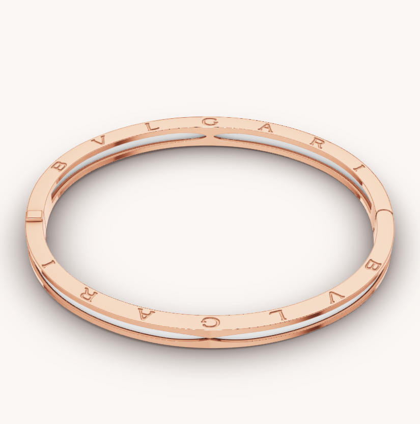 [Lunabriance]ZERO 1 PINK GOLD WITH WHITE CERAMIC BRACELET