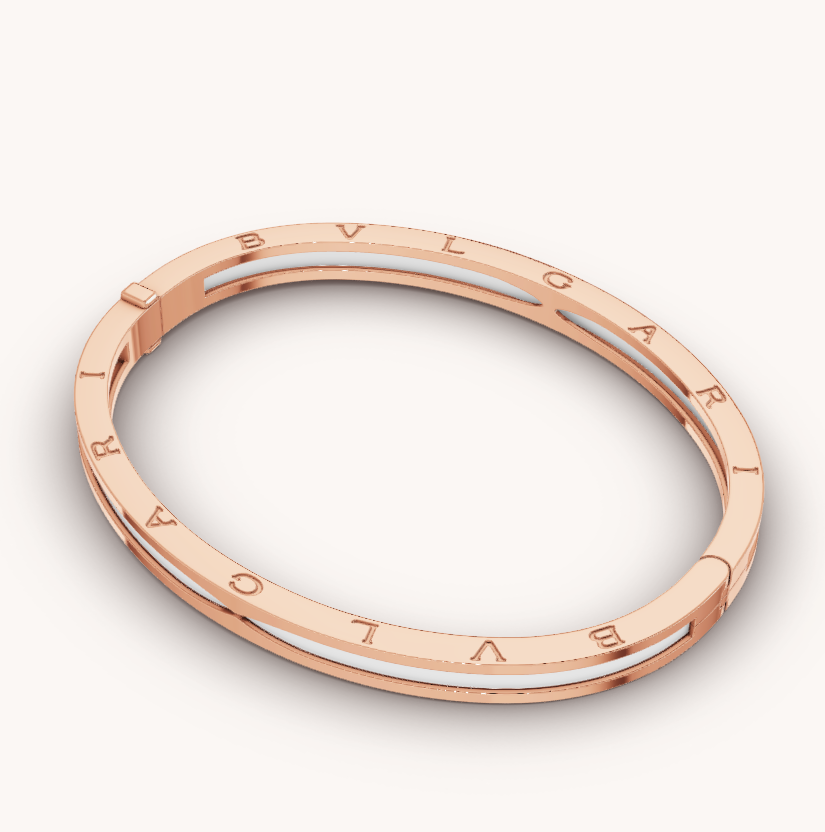 [Lunabriance]ZERO 1 PINK GOLD WITH WHITE CERAMIC BRACELET