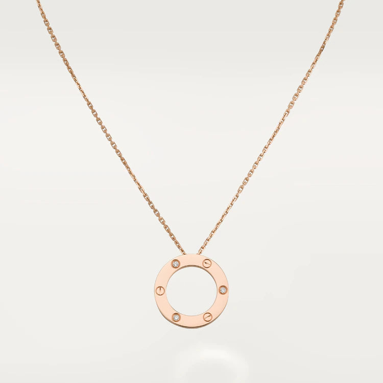 [Luna Brilliance]LOVE NECKLACE 16MM 3 DIAMONDS