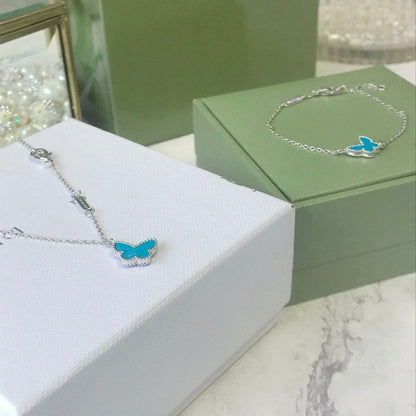 [Lunabriance]BUTTERFLY TURQUOISE BUTTERFLY BRACELET SILVER