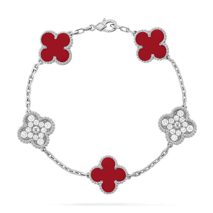 [Luna Brilliance]CLOVER DIAMOND SILVER BRACELET COLLECTION,5 MOTIFS