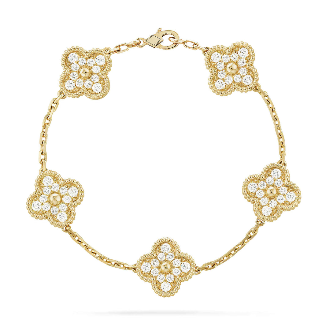 [Luna Brilliance]THICK GOLD-PLATED CUSTOM SIZE EDITION GOLD BRACELET COLLECTION,5 MOTIFS