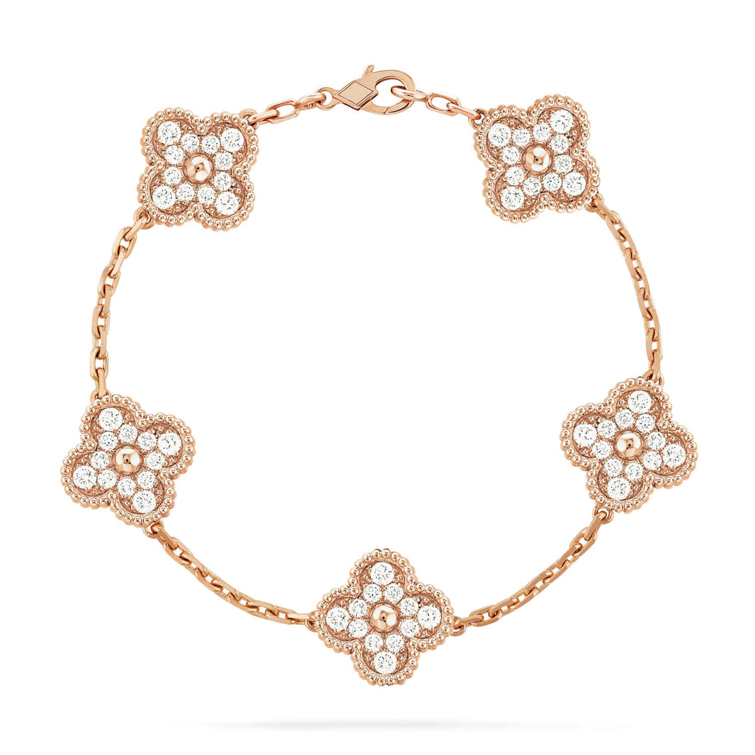 [Luna Brilliance]CLOVER ROSE GOLD BRACELET COLLECTION,5 MOTIFS