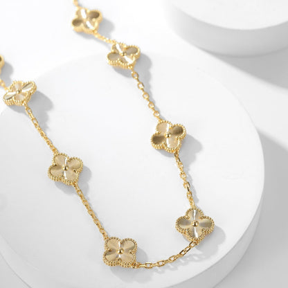 [Lunabriance]CLOVER 10 MOTIFS LASER NECKLACE