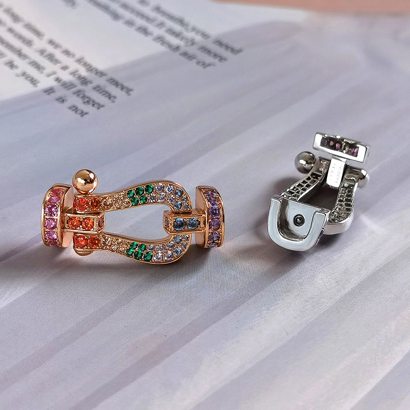 [Lunabriance]FORCE LARGE HORSESHOE  COLORED DIAMOND BRACELET ROSE GOLD