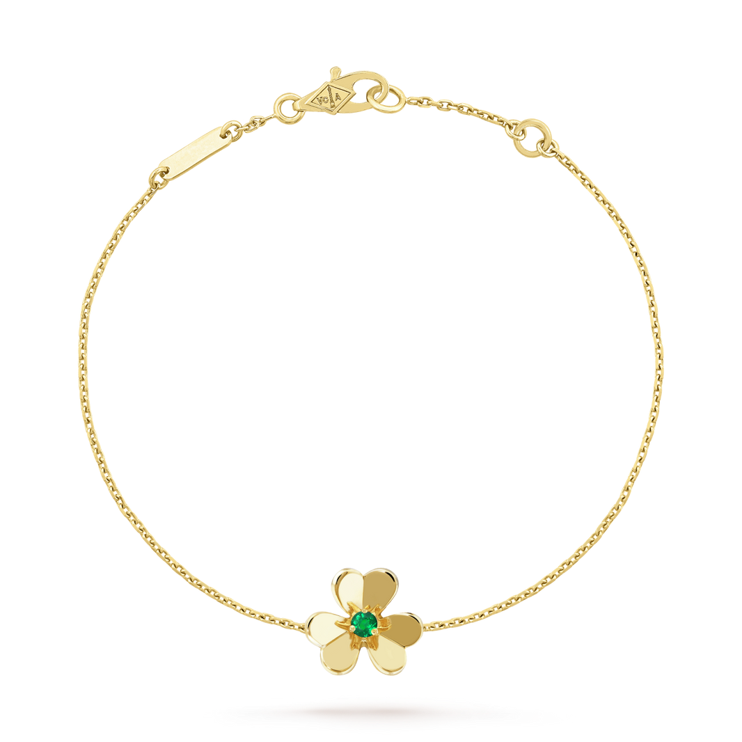 [Luna Brilliance]FRIVOLE GOLD FLOWER PINK MALACHITE BRACELET